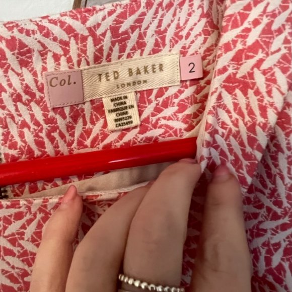 Ted Baker Hoprr pink white sleeveless dress size 2 nwot - Picture 2 of 5